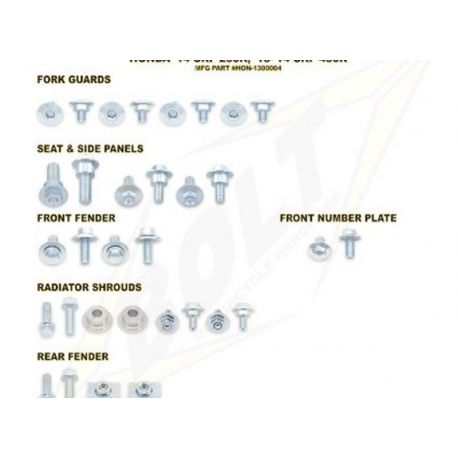 Kit vis pour plastiques HONDA CR125 CR250 2000-2007 CRF450R 2002-2004