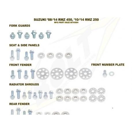 Kit vis pour plastiques SUZUKI RM125 RM250 2004-2006 Kit vis pour plastiques SUZUKI RM125 RM250 2004-2006