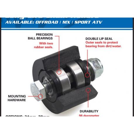 Roulette de chaine supérieur/inférieur ALL BALLS noir HONDA CR125R / CR250R / CR500R / SUZUKI LT250/500R