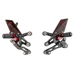 Commandes reculées racing réglables / repliables LIGHTECH sélection standard et inversée SUZUKI GSXR 1000 2017-2022
