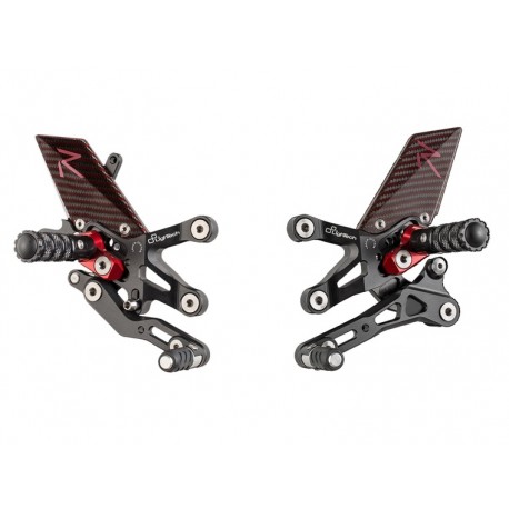 Commandes reculées racing réglables / repliables LIGHTECH sélection standard et inversée SUZUKI GSXR 1000 2017-2021