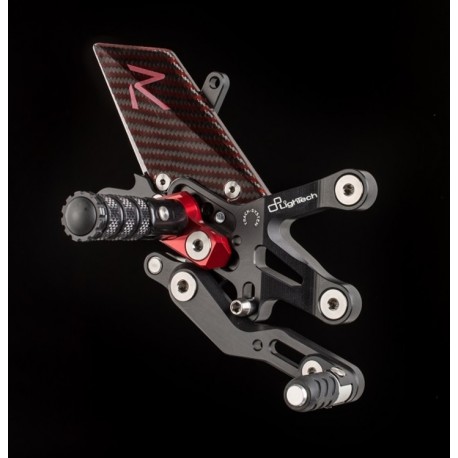 Commandes reculées racing réglables / repliables LIGHTECH sélection standard et inversée YAMAHA YZF-R6 2008-2016