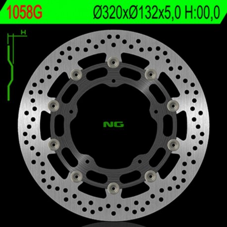 Disque de frein NG BRAKE DISC Flottant 1058G YAMAHA YZF-R6 MT-10 FZ1 FAZER YZF-R1 XVS 1300