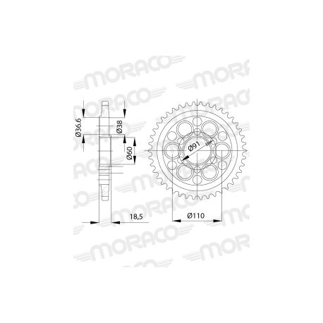 Couronne de transmission moto DUCATI STREEFIGHTER 1098 1198 SUPERBIKEDIAVEL