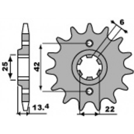 Pignon PBR acier standard 291 - 525
