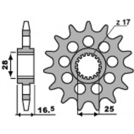 Pignon PBR acier standard 2147 - 525