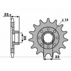 Pignon PBR Racing acier standard 2252 - 520