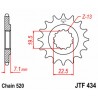 Pignon JT SPROCKETS acier standard 434 - 520 2