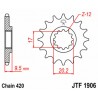 Pignon JT SPROCKETS acier standard 1906 - 420 2
