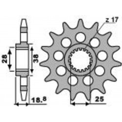 Pignon PBR Racing acier standard 2194 - 520