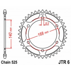 Couronne JT SPROCKETS acier standard 6 - 525