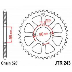 Couronne JT SPROCKETS acier standard 243 - 520