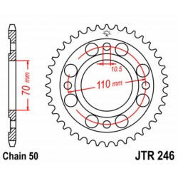 Couronne JT SPROCKETS acier standard 246 - 530