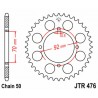Couronne JT SPROCKETS acier standard 476 - 530 0