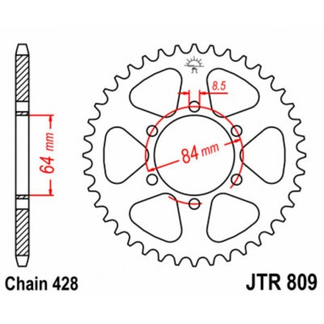 Couronne JT SPROCKETS acier standard 809 - 428