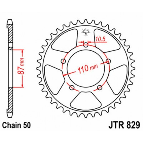 Couronne JT SPROCKETS acier standard 829 - 530
