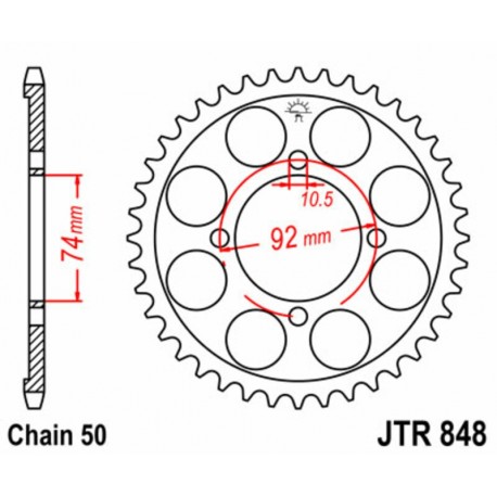 Couronne JT SPROCKETS acier standard 848 - 530
