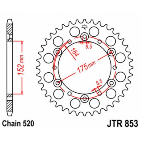 Couronne JT SPROCKETS acier standard 853 - 520