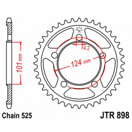 Couronne JT SPROCKETS acier standard 898 - 525