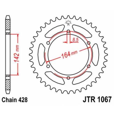 Couronne JT SPROCKETS acier standard 1067 - 428