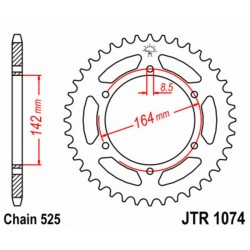 Couronne JT SPROCKETS acier standard 1074 - 525