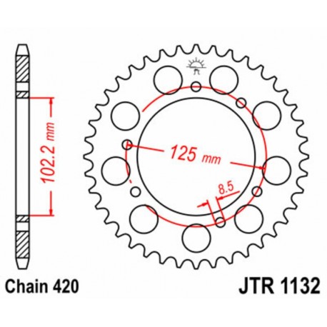 Couronne JT SPROCKETS acier standard 1132 - 420