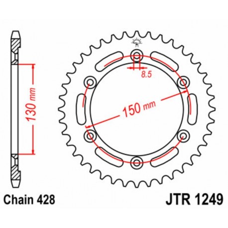 Couronne JT SPROCKETS acier standard 1249 - 428