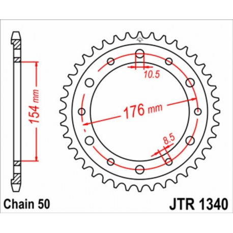 Couronne JT SPROCKETS acier standard 1340 - 530
