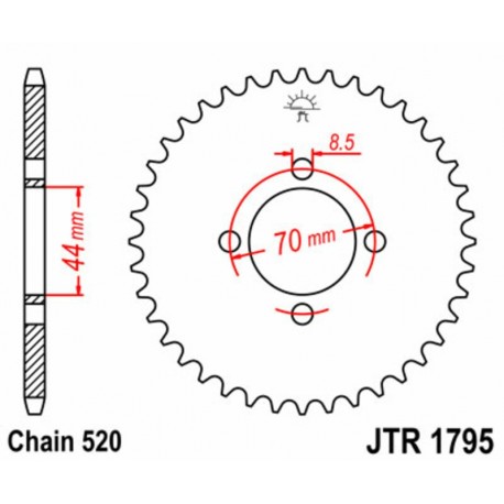 Couronne JT SPROCKETS acier standard 1795 - 520