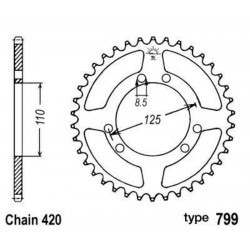 Couronne B1 acier standard - 420