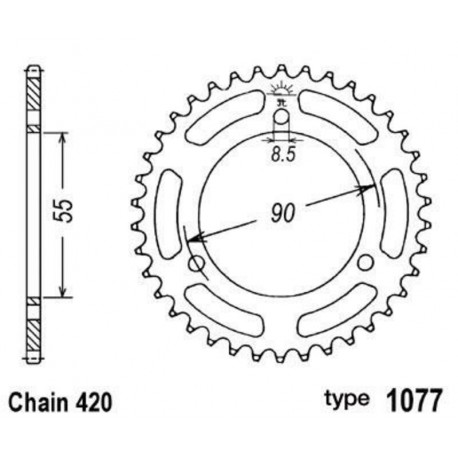 Couronne B1 acier standard - 420