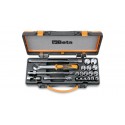 Coffret avec plateau thermoformé rigide BETA 1 cliquet avec 16 douilles 6 pans 3/8'' + 5 accessoires