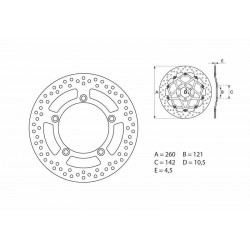 Disque de frein BREMBO Oro fixe 68B407B4