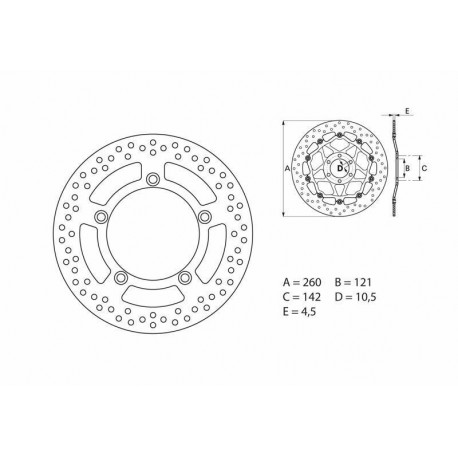 Disque de frein BREMBO Oro fixe 68B407B4 SUZUKI AN 250 BURGMAN AN 400 BURGMAN AN 650 BURGMAN
