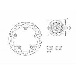 Disque de frein BREMBO Oro fixe 68B407G0