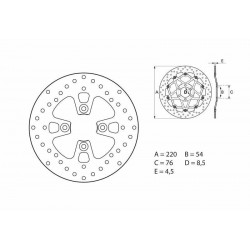 Disque de frein BREMBO Oro fixe 68B407G3