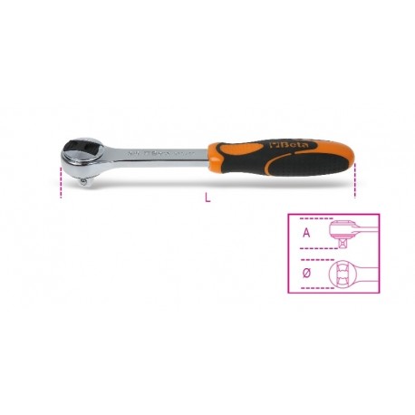 Cliquet Réversible Beta 900/58 - Carré 1/4" - Manche Rotatif 52 Dents Pour Espaces Restreints