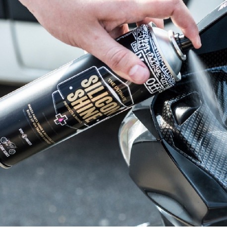 Spray de protection MUC-OFF Silicon Shine pour moto