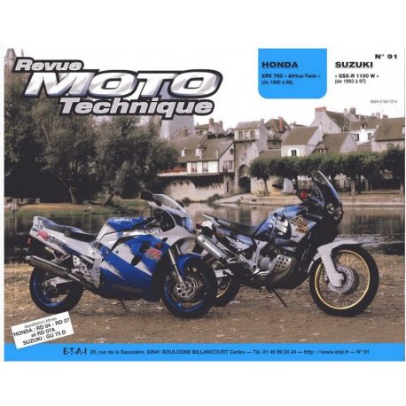 REVUE MOTO TECHNIQUE HONDA XRV750 1990-1998 et SUZUKI GSXR1100W 1993-1997