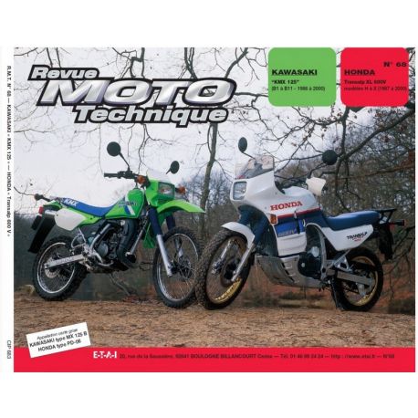 REVUE MOTO TECHNIQUE HONDA XL600V 1987-2000 et KAWASAKI KMX125 1986-2000