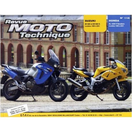 REVUE MOTO TECHNIQUE HONDA XL1000 VARADERO 1999-2001 et SUZUKI SV650 1999-2001