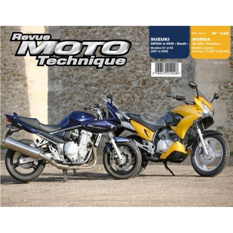 REVUE MOTO TECHNIQUE HONDA 125 VARADERO 2007-2008 et SUZUKI 650 BANDIT 2007-2008