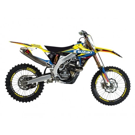 Kit déco moto complet avec housse de selle BLACKBIRD Dream Graphic 4 SUZUKI RMZ 250 RMZ 450