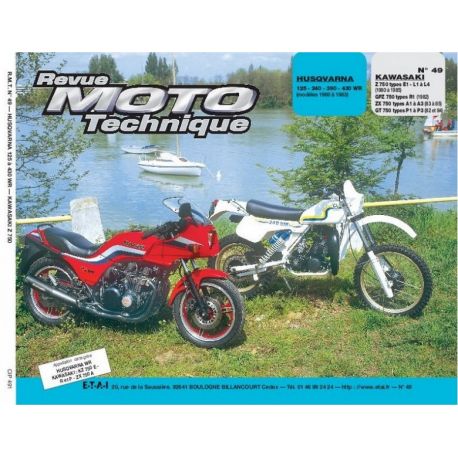 REVUE MOTO TECHNIQUE KAWASAKI Z750 L1 à L4 GPZ750 Z750 GT  HUSQVARNA 125/240/390/430 WR