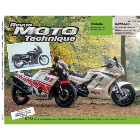 REVUE MOTO TECHNIQUE KAWASAKI GPZ1000RX 1986-1987 et YAMAHA XJ600 1984-1991 / FZ600 1986-1988