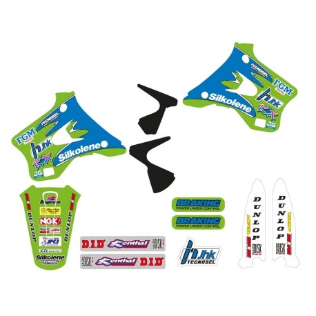 Kit déco moto cross TECNOSEL Team KAWASAKI TEAM 1996 KX 125 KX 250