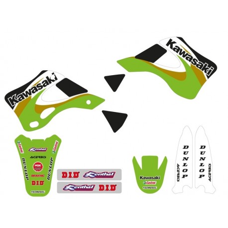 Kit déco moto cross TECNOSEL Team oem KAWASAKI 2000 KX 125 KX 250