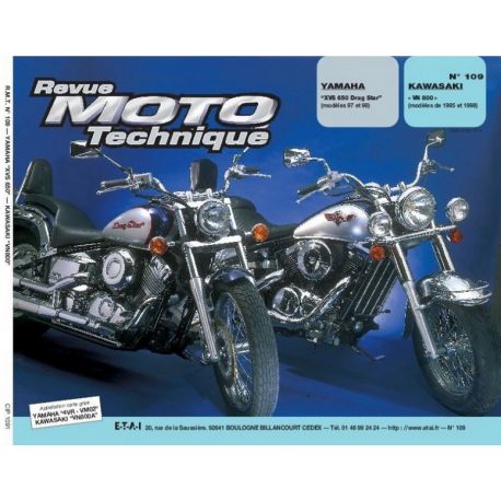 REVUE MOTO TECHNIQUE KAWASAKI VN800 1995-1998 et YAMAHA XVS 650 DRAG STAR 1997-1998