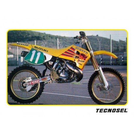 Kit déco complet avec housse de selle TECNOSEL TEAM SUZUKI 1993 RM 125 RM 250