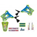 Kit déco complet avec housse de selle TECNOSEL Team KAWASAKI 1996 KX 125 KX 250